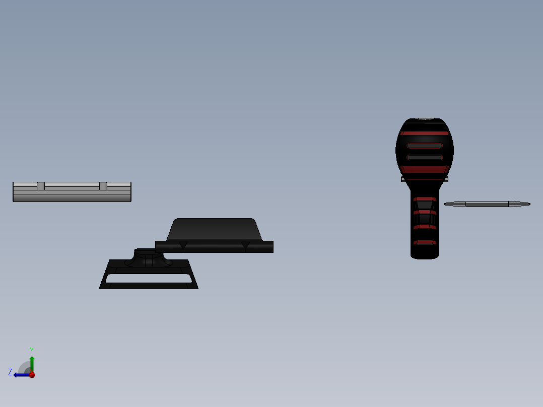 一款完整手动电转机3D模型右视图