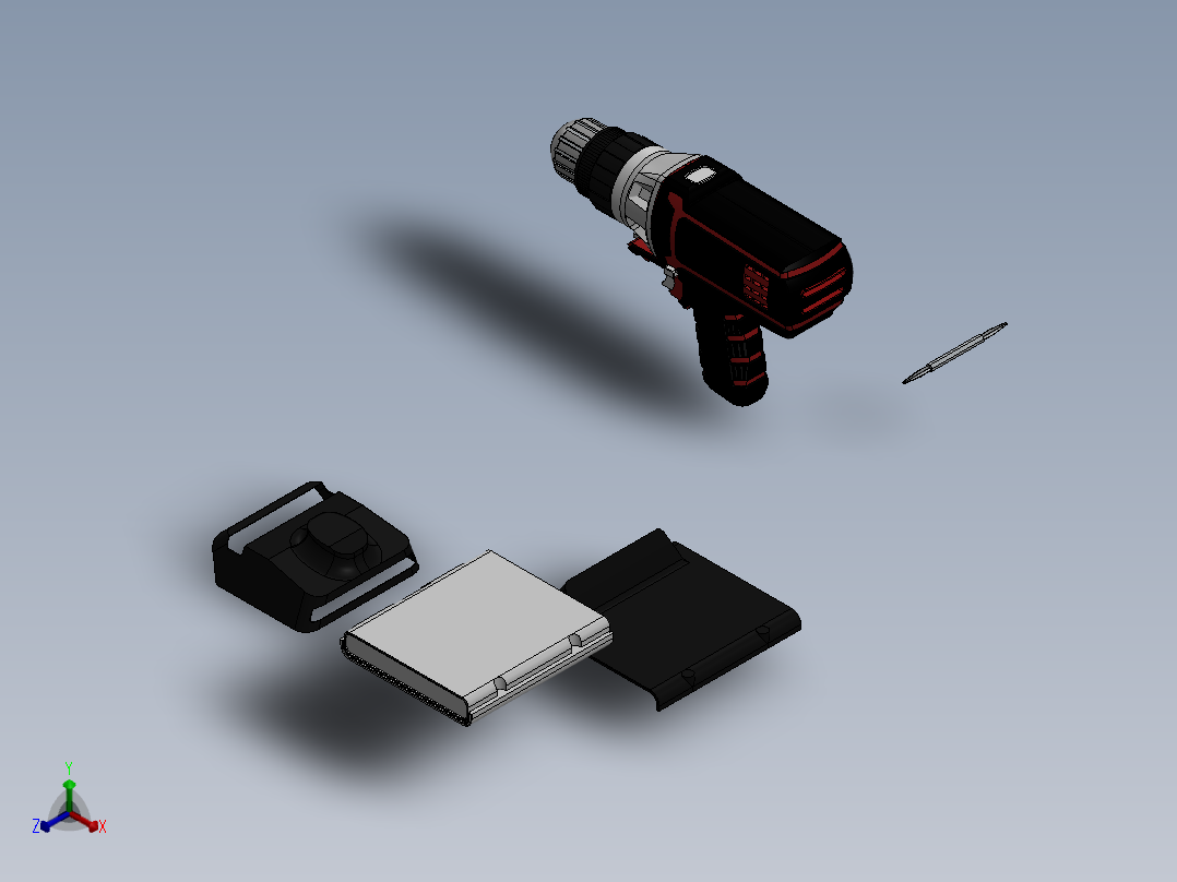 一款完整手动电转机3D模型正等轴测图