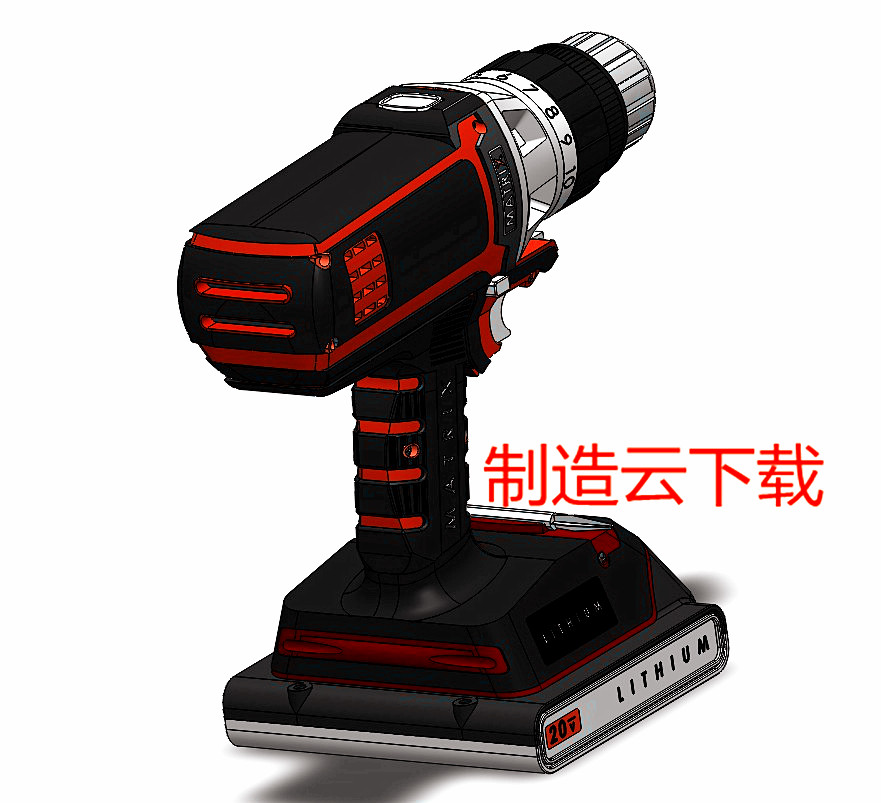 一款完整手动电转机3D模型