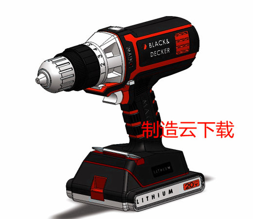 一款完整手动电转机3D模型缩略图