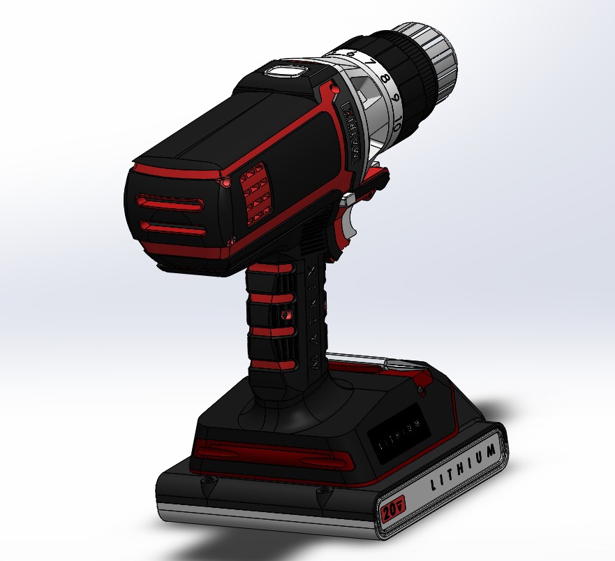 一款完整手动电转机3D模型