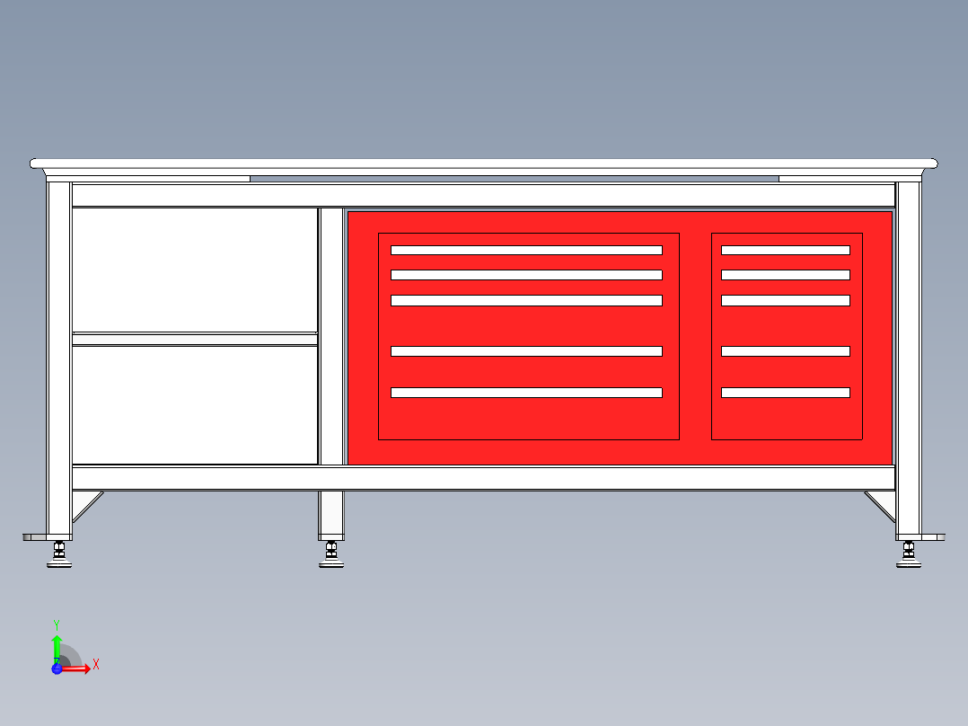 SW2015含特征工具桌前视图