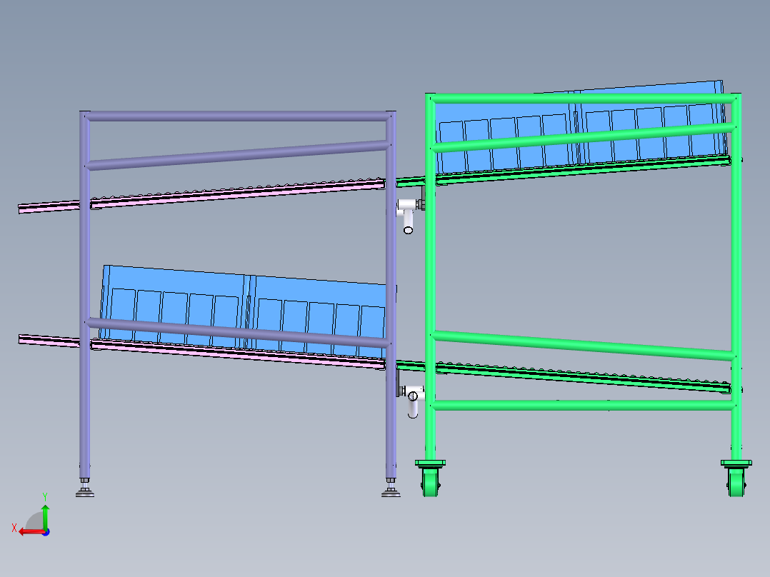 E243 精益管货架料架后视图