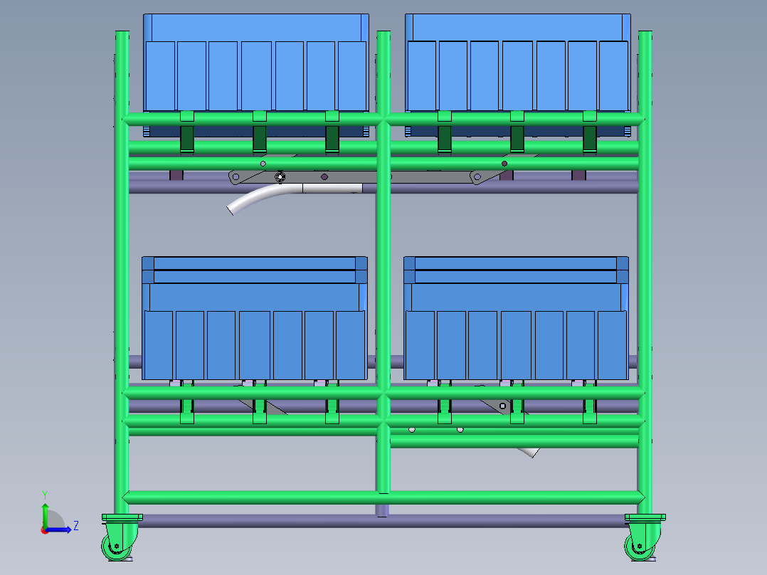 E243 精益管货架料架左视图