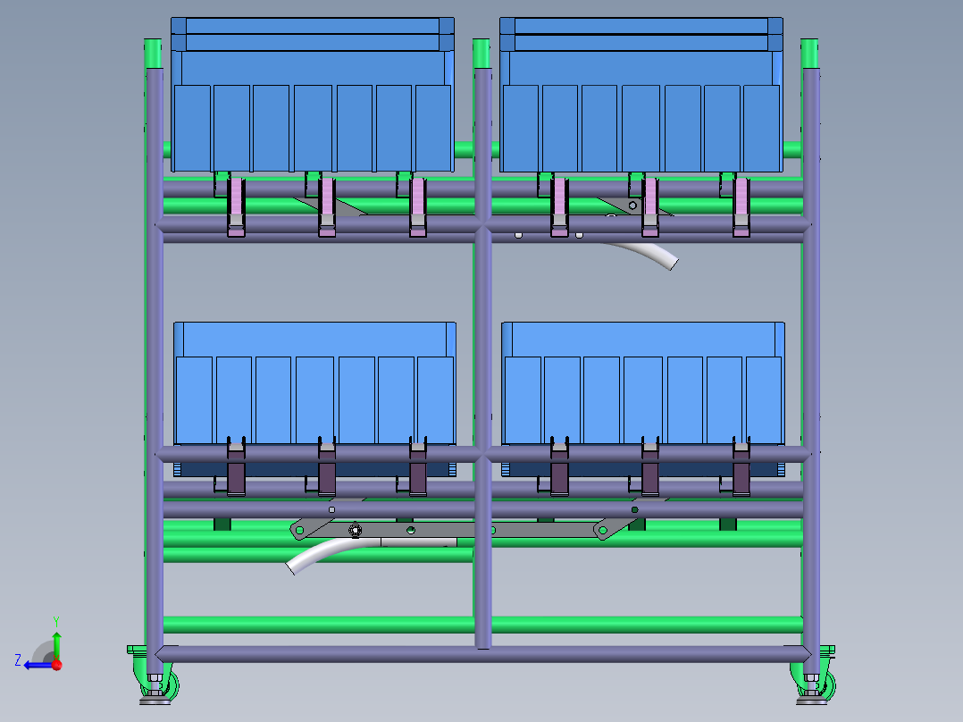 E243 精益管货架料架右视图