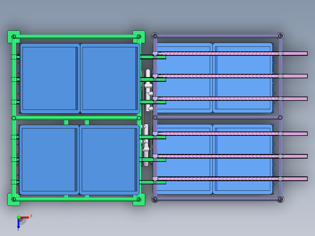 E243 精益管货架料架俯视图