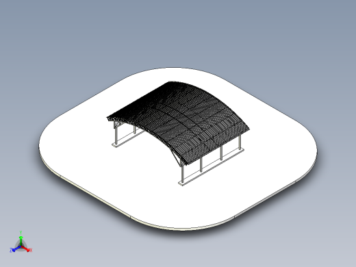Carport mod停车棚3D数模图纸 STEP格式