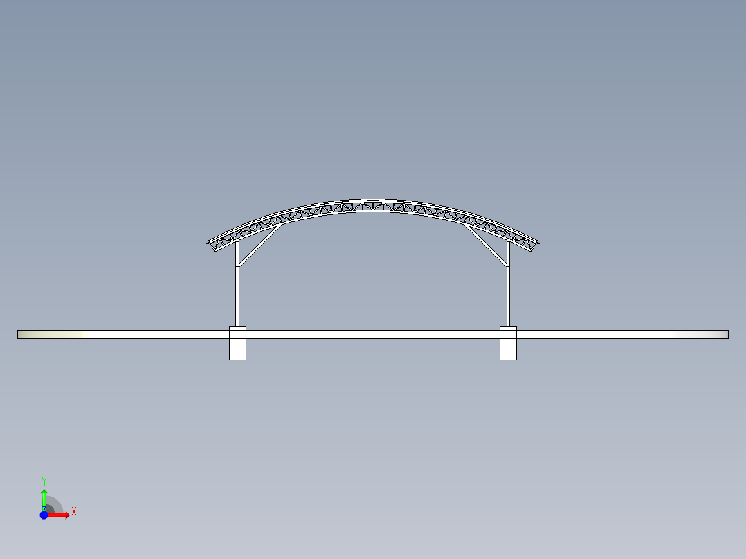 Carport mod停车棚3D数模图纸 STEP格式前视图