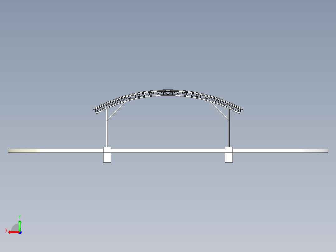 Carport mod停车棚3D数模图纸 STEP格式后视图