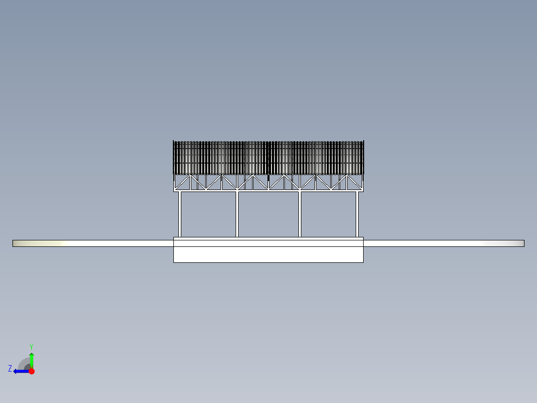 Carport mod停车棚3D数模图纸 STEP格式右视图