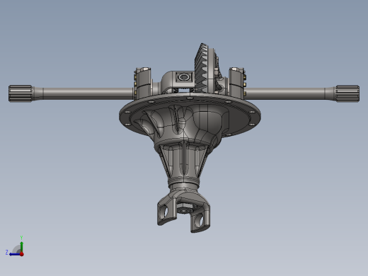 锥齿轮差速器内部结构3D模型图纸 STEP格式右视缩略图