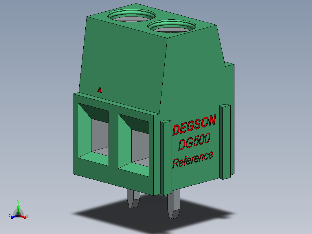 DEGSON DG500 系列 5.05.087.62mm 接线端子-DG500-5.0_5.08_7.62-xxP-14-00AH主视图