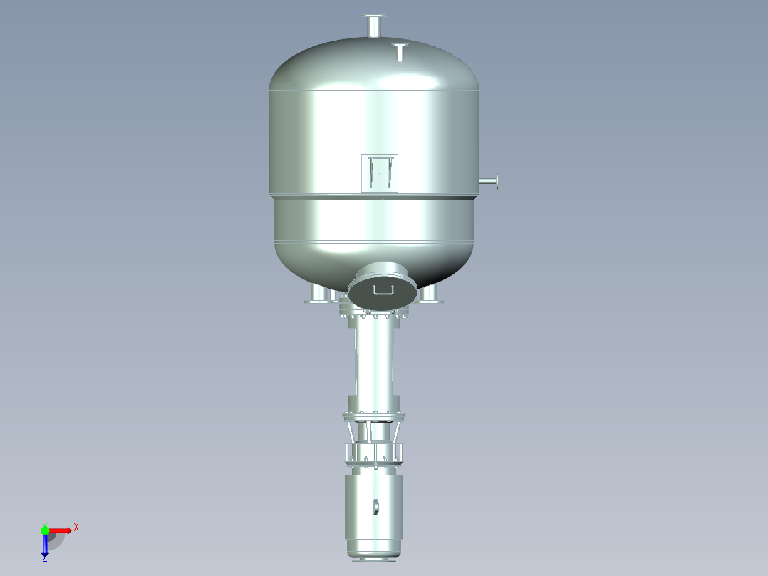 搅拌式反应釜三维+cad+说明书俯视图