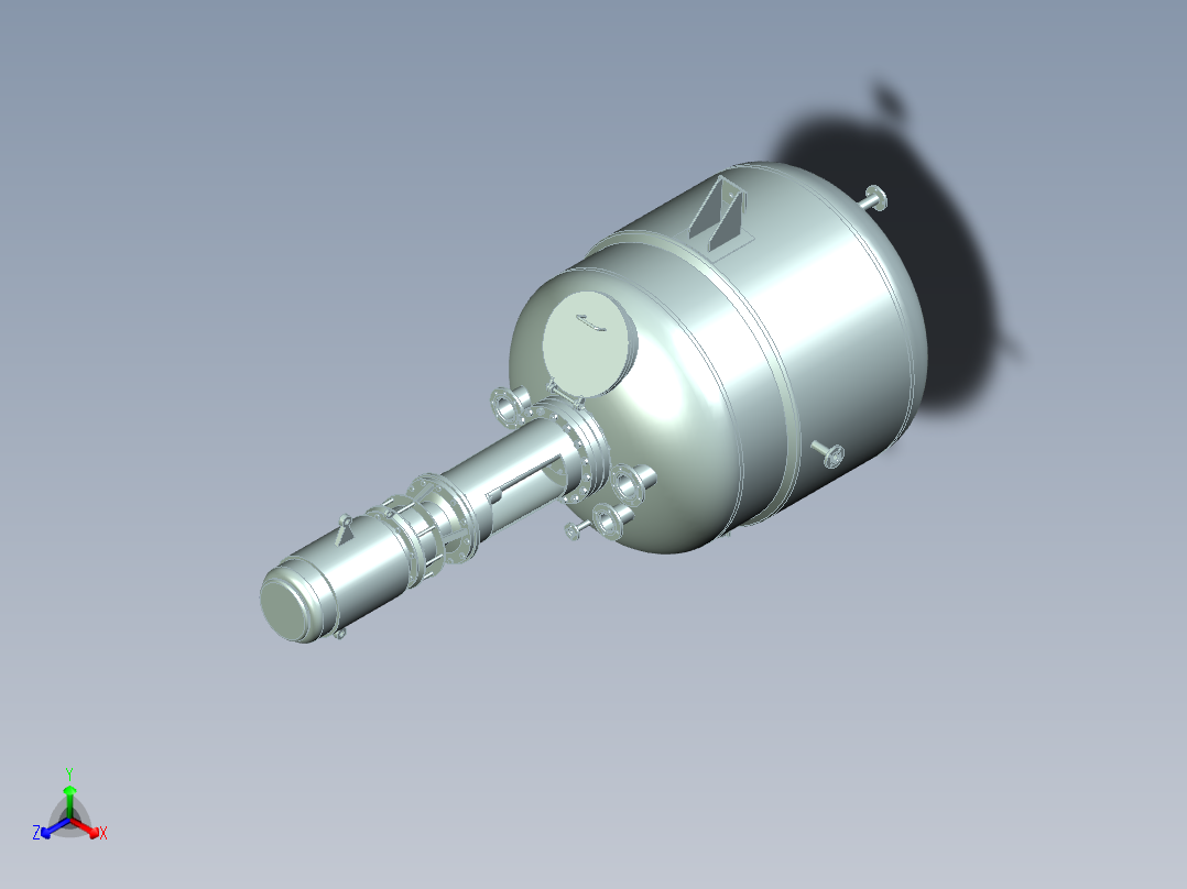 搅拌式反应釜三维+cad+说明书正等轴测图