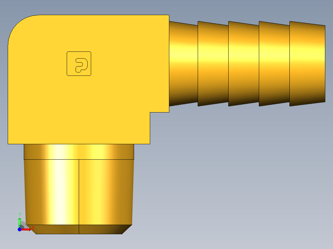 倒齿式工业管接头Hose Barb 90Deg Elbow to Male Pipe 129HB-8-6前视图