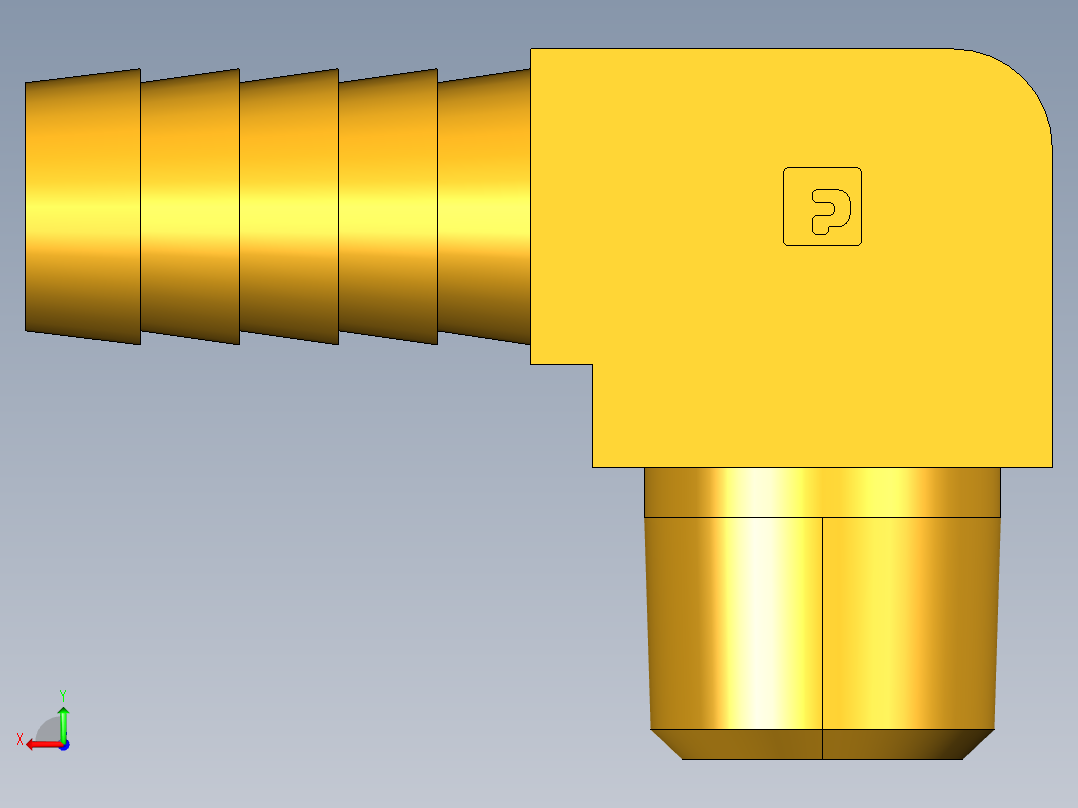 倒齿式工业管接头Hose Barb 90Deg Elbow to Male Pipe 129HB-8-6后视图