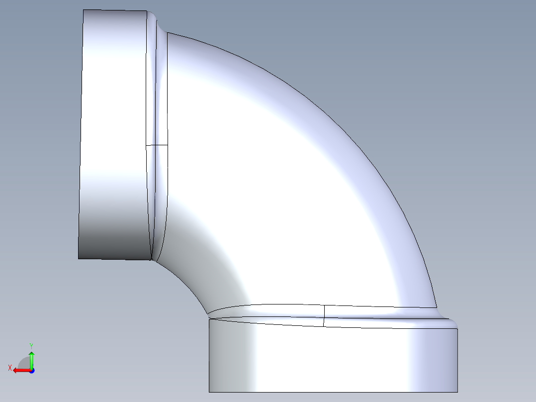 船舶管路系统S3_SeaDrainPLUS_1-4ShortBend-SxS_37E182503_3in Sea Drain Plus - 91.2 Short Sweep - SxS后视图