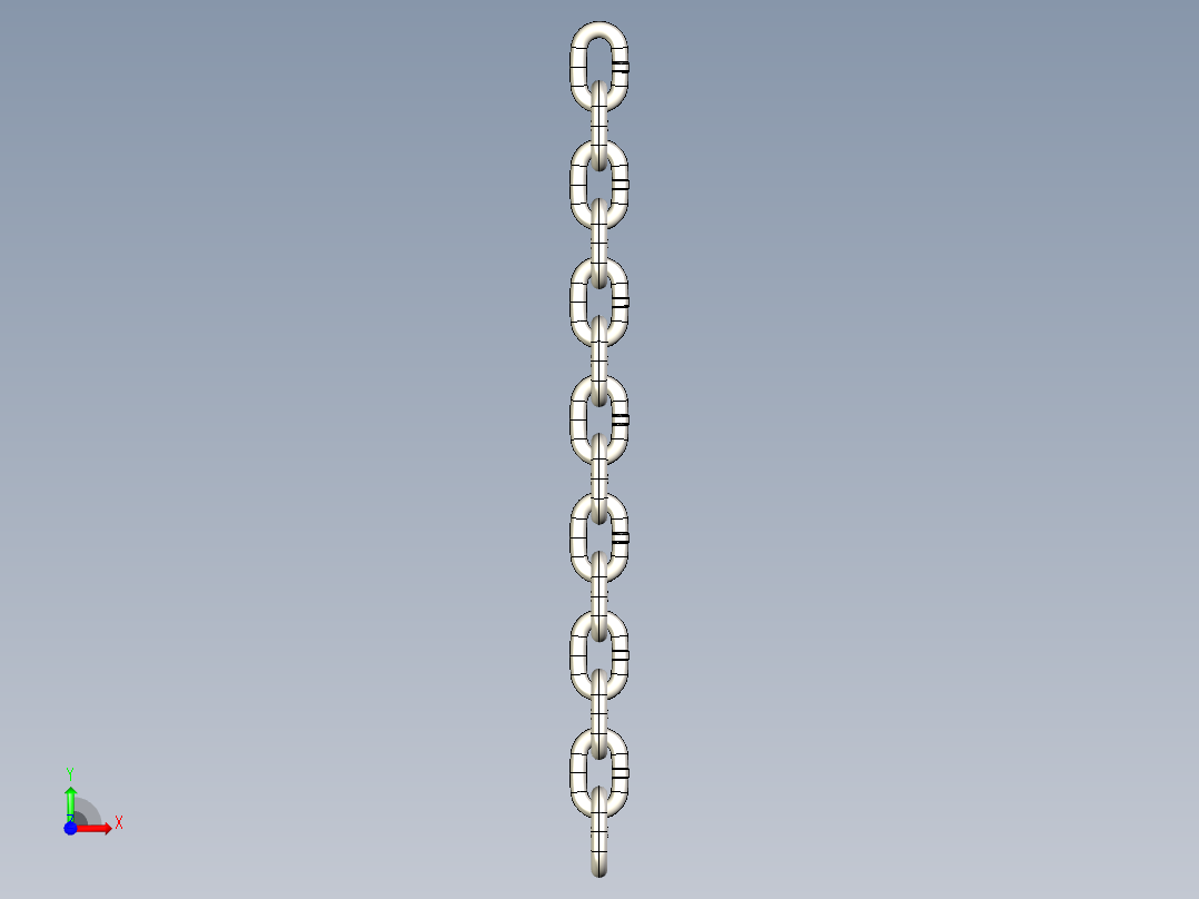 紧固件-IGES 0.3750 Chain Links前视图