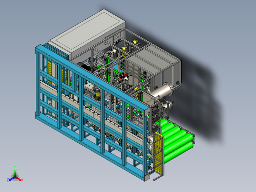 高压反渗透设备装置图-DTRO设备三维模型