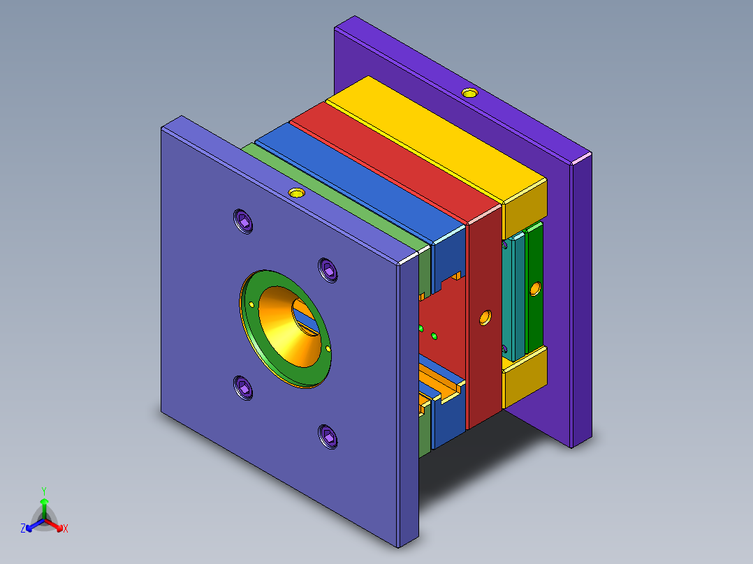 实验样条模具正等轴测图
