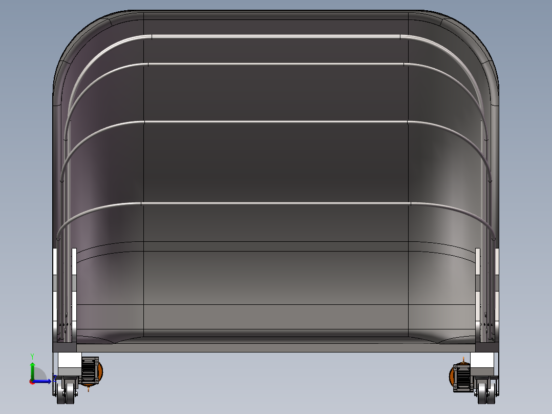 可伸缩移动车库左视图