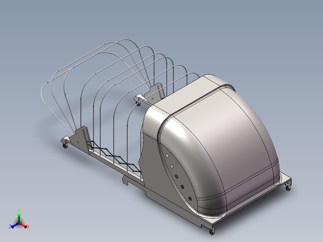 可伸缩移动车库正等轴测图