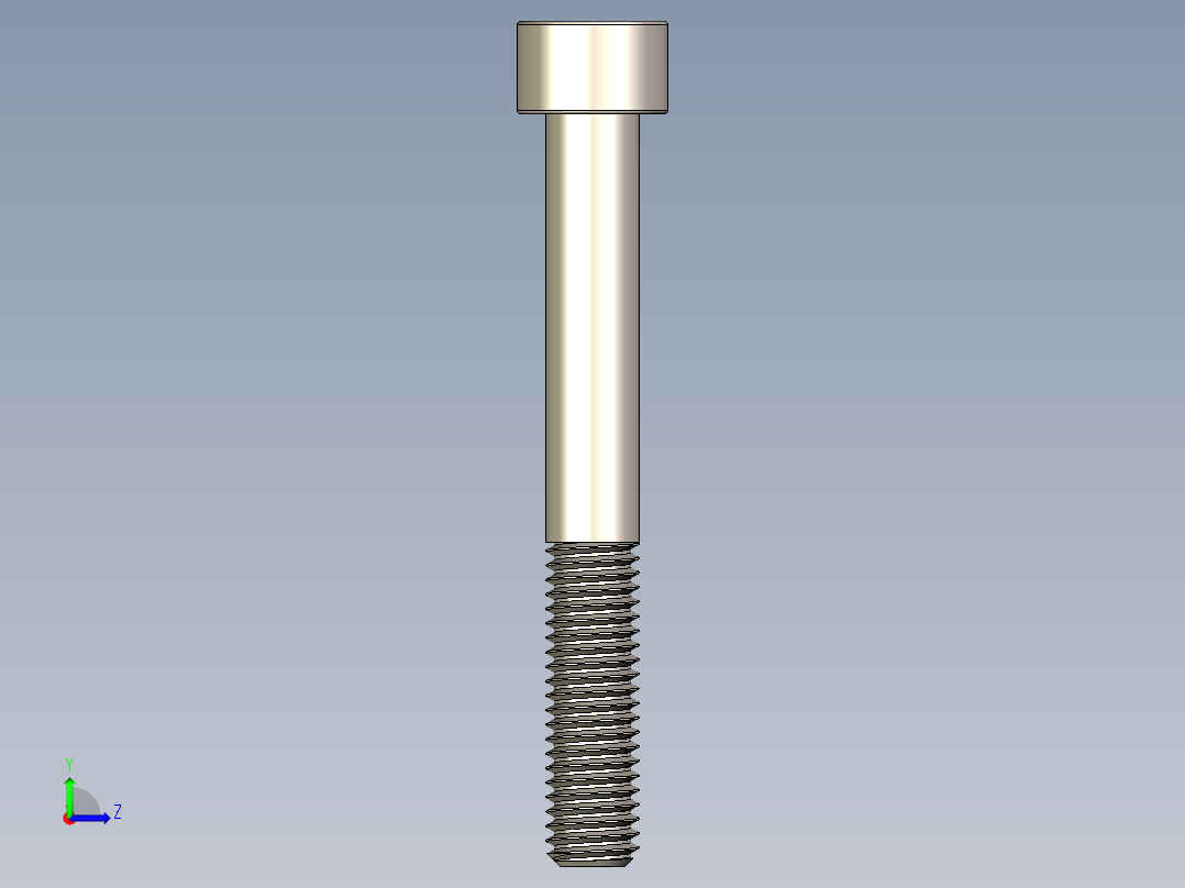 Screw_DIN_912_M8x65_A2.STEP公制内六角螺钉左视图