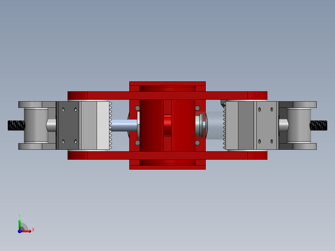 重力管提升夹机械夹爪前视图