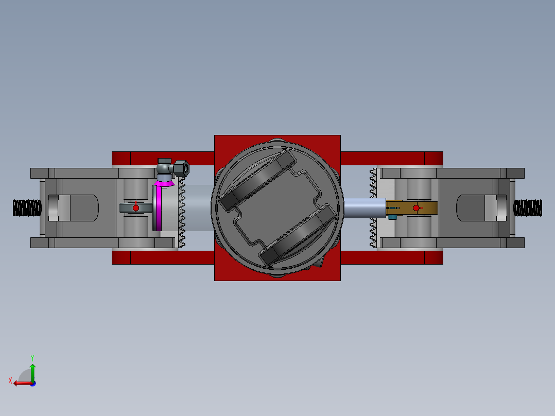 重力管提升夹机械夹爪后视图