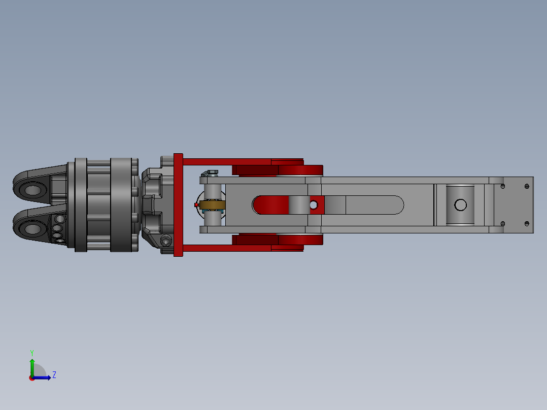 重力管提升夹机械夹爪左视图