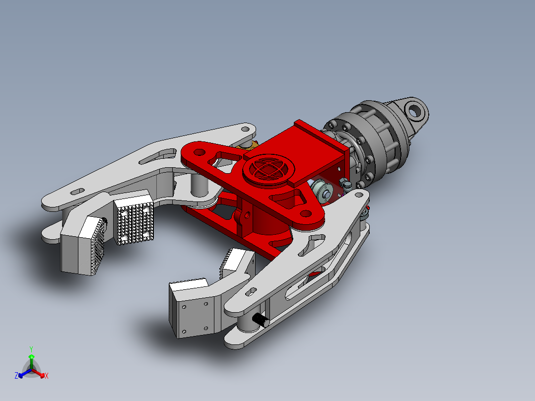 重力管提升夹机械夹爪正等轴测图