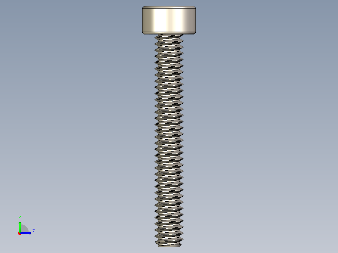 Screw_DIN_912_M1.6x12F_A2.STEP公制内六角螺钉左视图