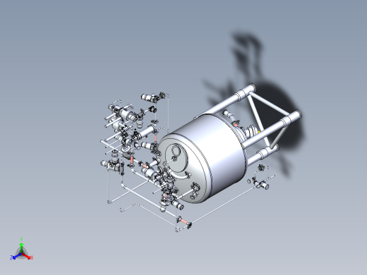 带管道布局的槽罐设计模型