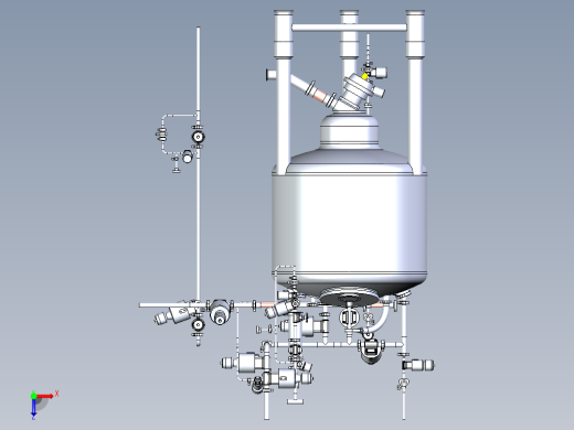 带管道布局的槽罐设计模型俯视缩略图