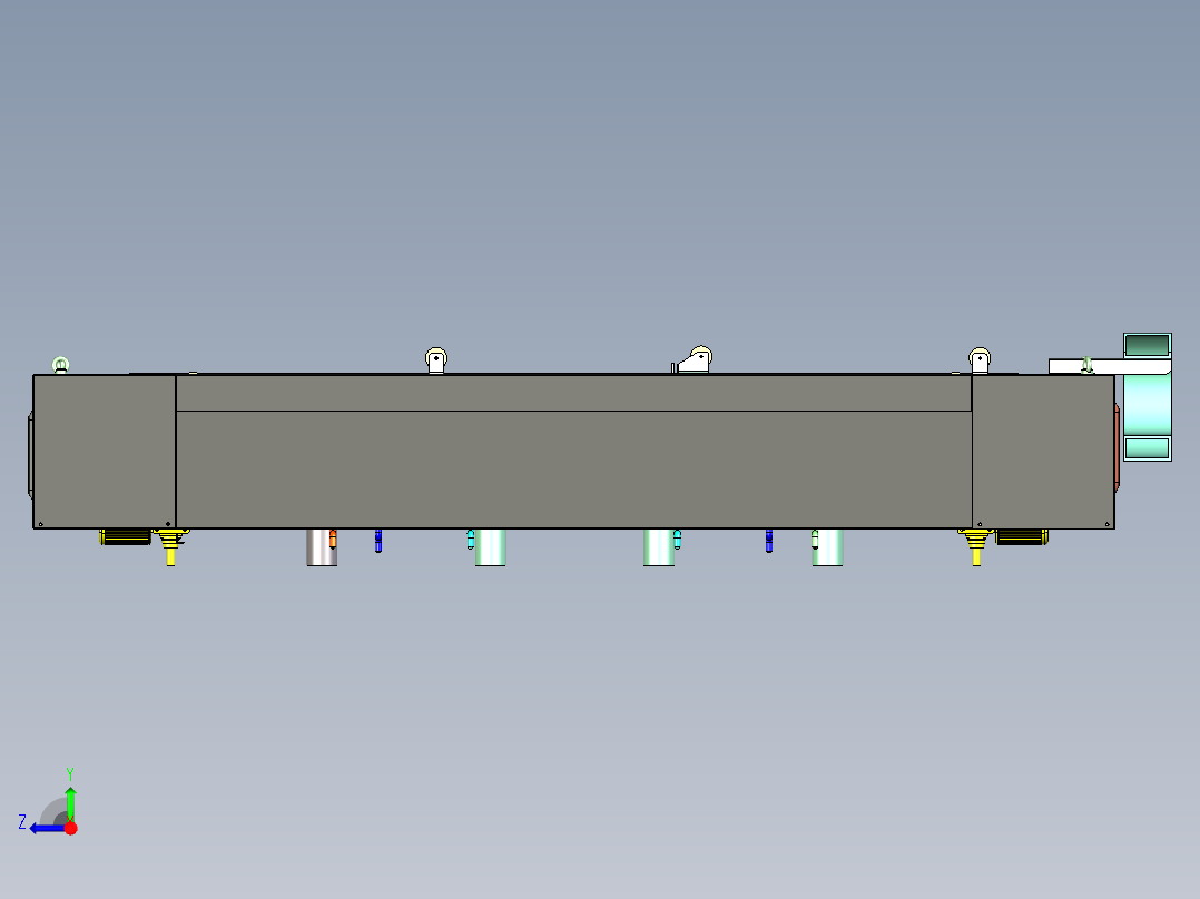 板材自动风冷输送线 PAC-83右视图