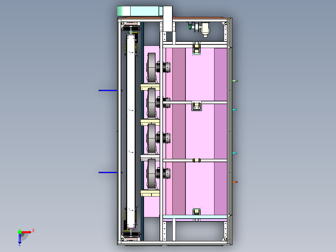 板材自动风冷输送线 PAC-83俯视图