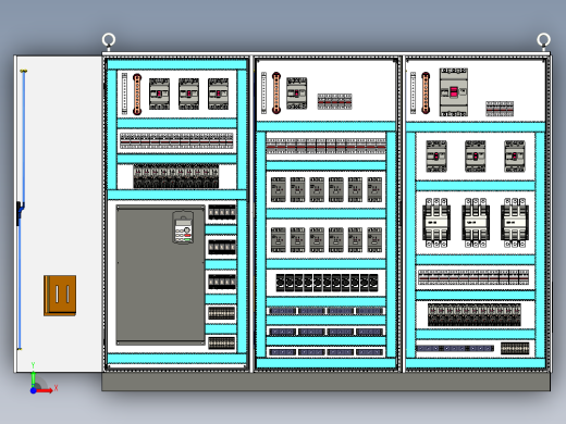 三柜组装变频器交流接触器控制柜 56423前视缩略图