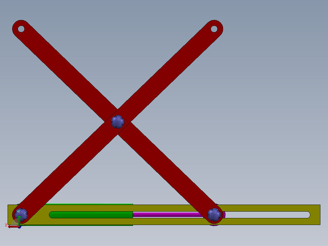 剪刀机构后视图