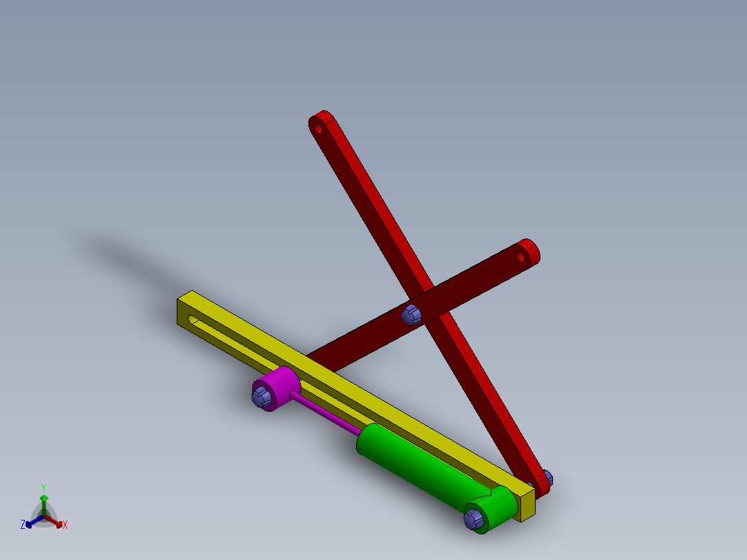 剪刀机构正等轴测图