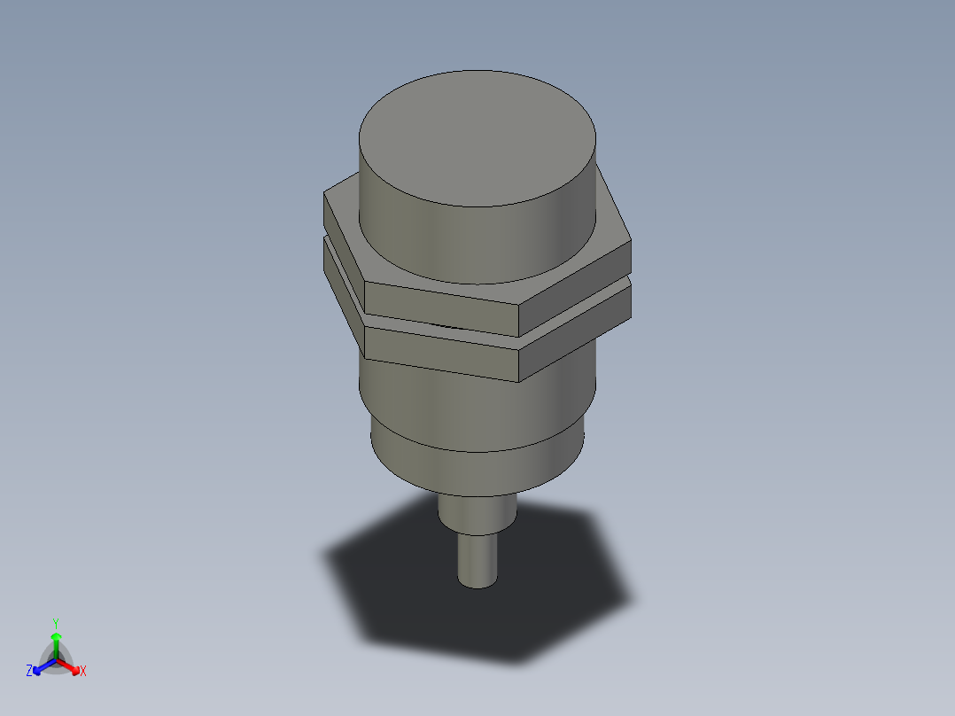 t13奥托尼克斯PR30-15短型接近开关正等轴测图