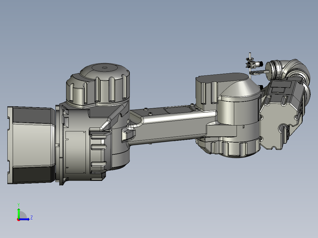 机器人喷涂7轴机械手+喷枪左视图