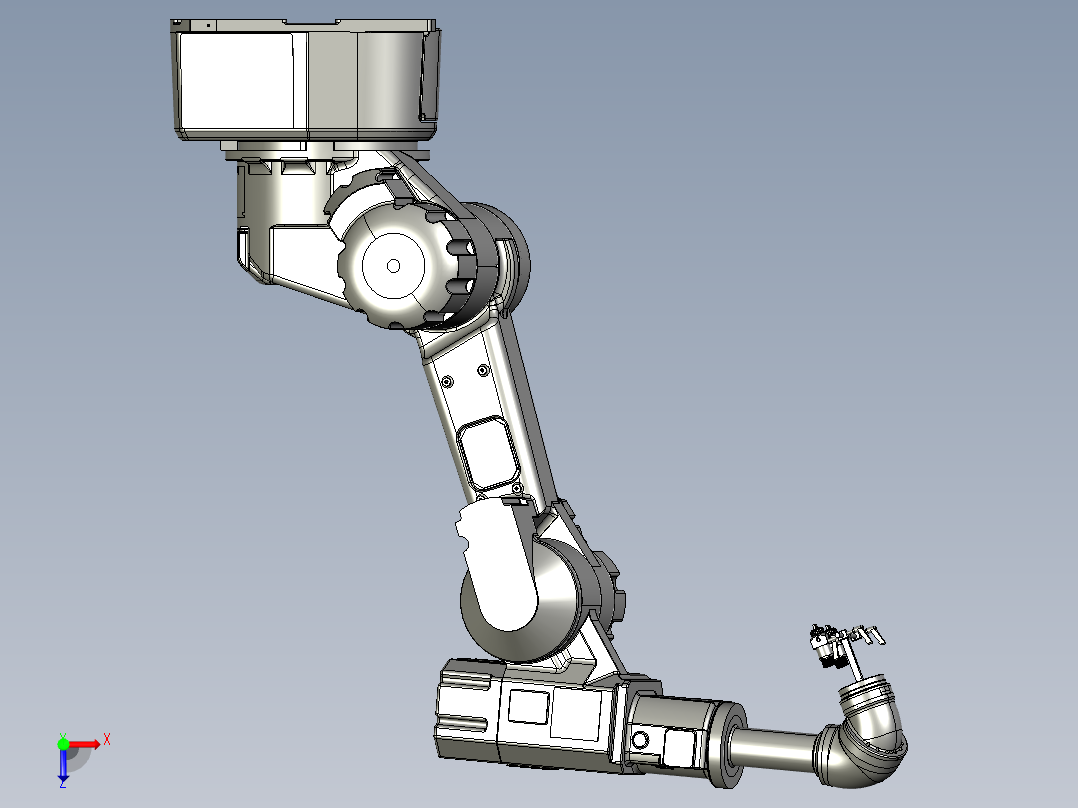 机器人喷涂7轴机械手+喷枪俯视图