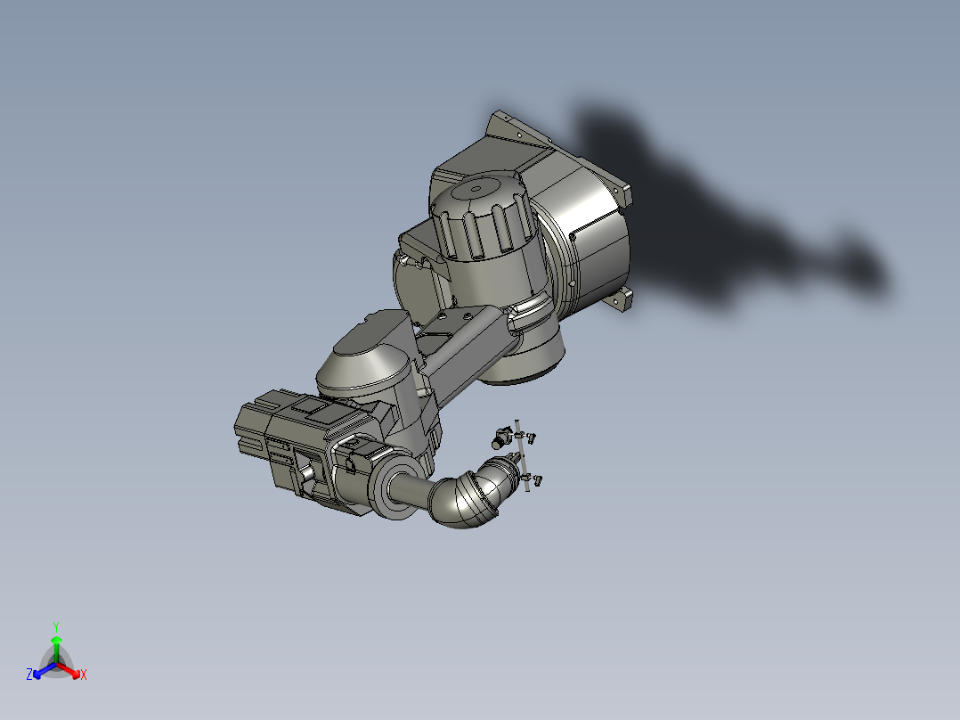 机器人喷涂7轴机械手+喷枪正等轴测图