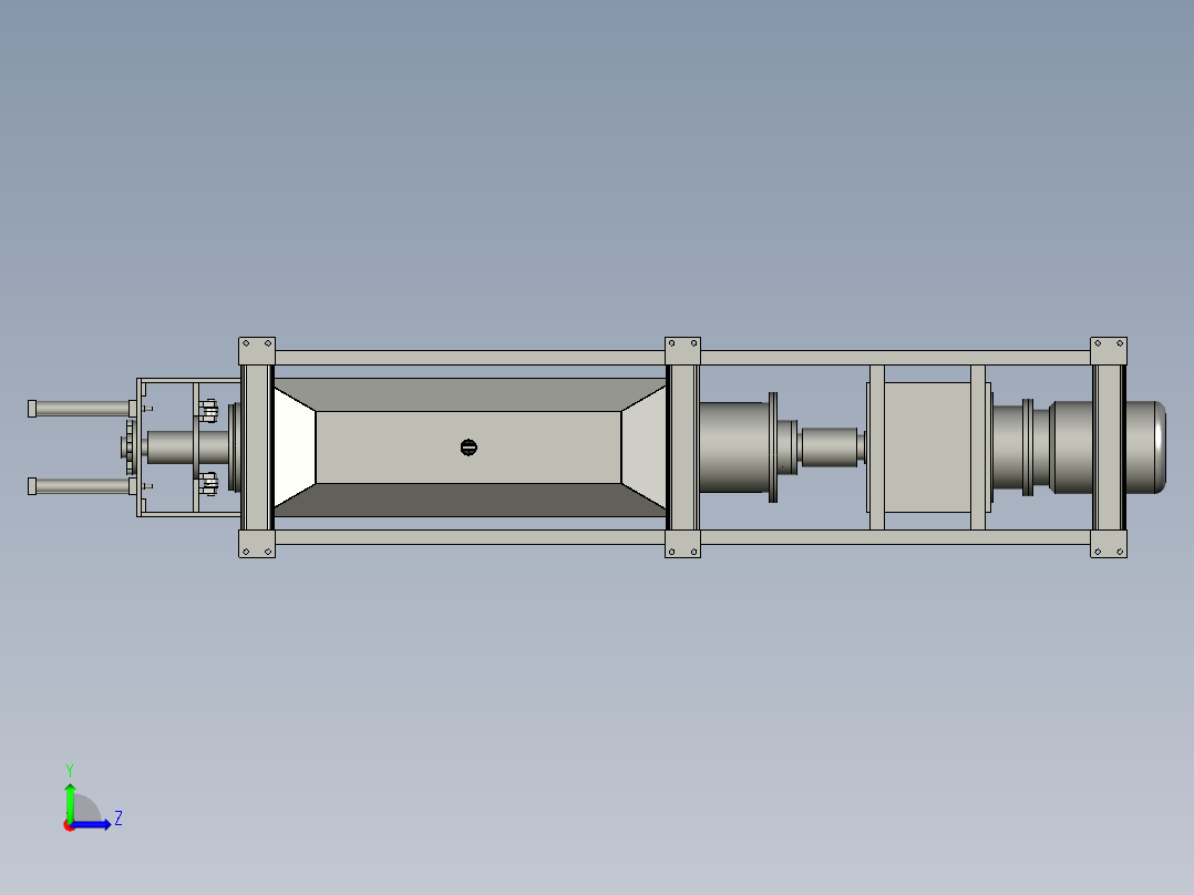 果汁生产加工用螺旋压榨机左视图