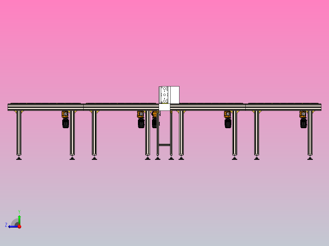 产品分拣传送带右视图