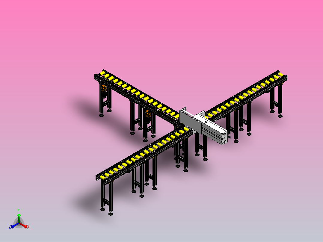 产品分拣传送带正等轴测图