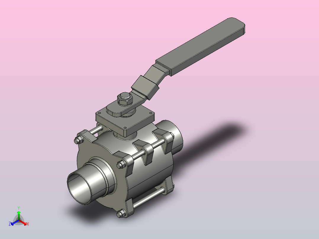 焊式球阀[1507000 0150]正等轴测图