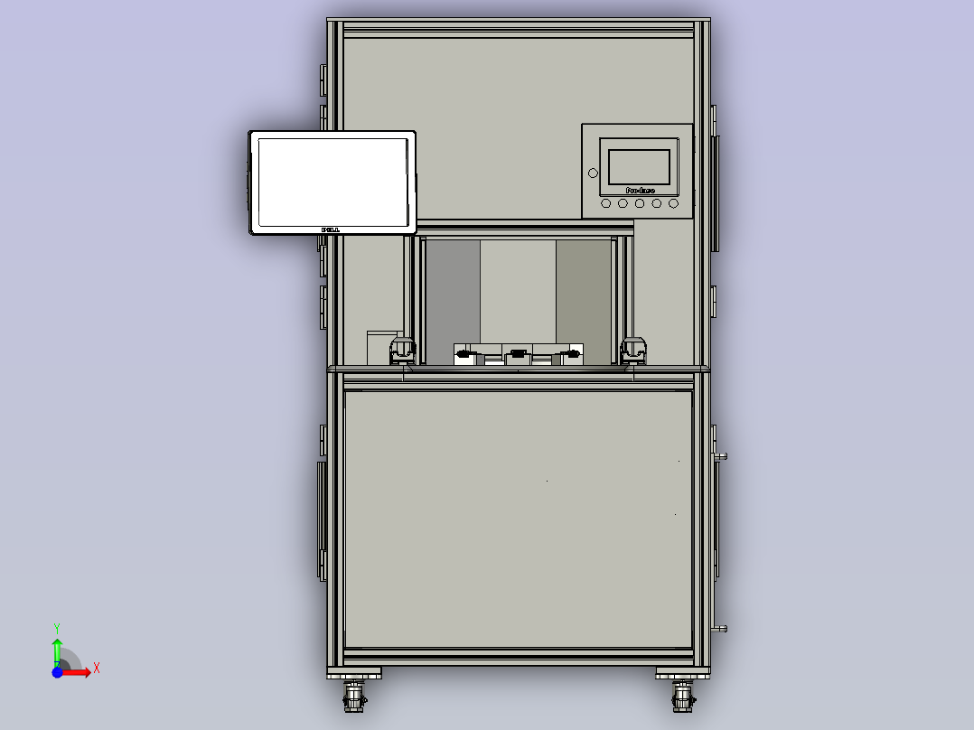 自动贴标签设备3D模型前视图