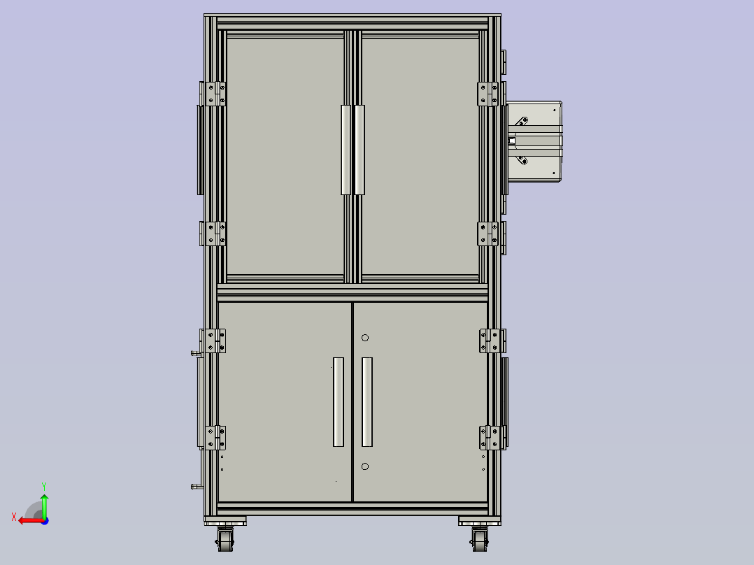 自动贴标签设备3D模型后视图