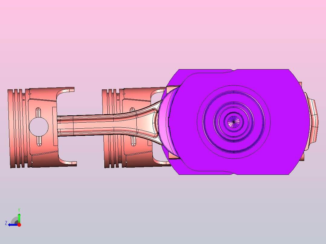 活塞连杆机构右视图